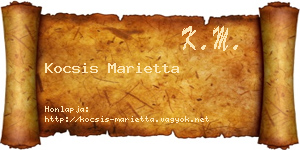 Kocsis Marietta névjegykártya